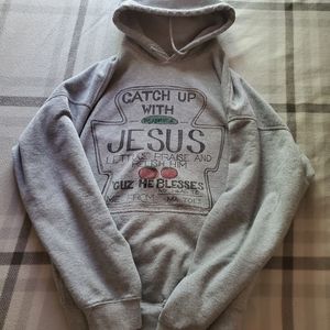 Grey hand painted hoodie